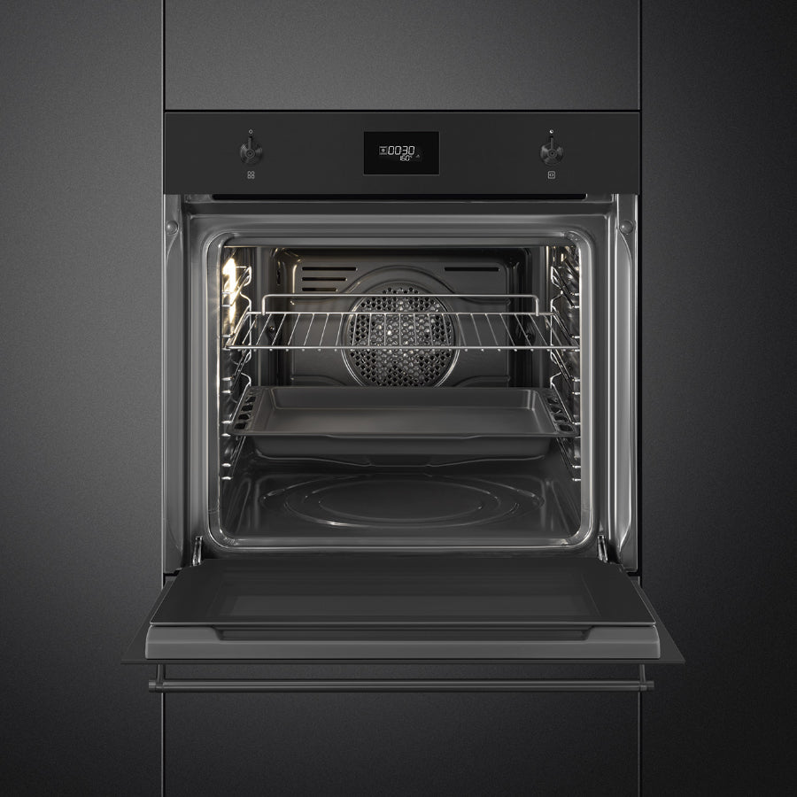 Horno Termoventilado Linea Clasica Smeg 60cm Negro Mate