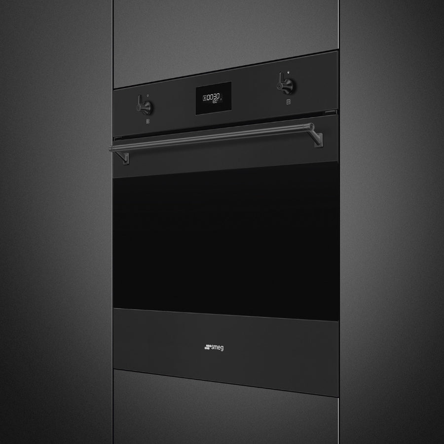 Horno Termoventilado Linea Clasica Smeg 60cm Negro Mate