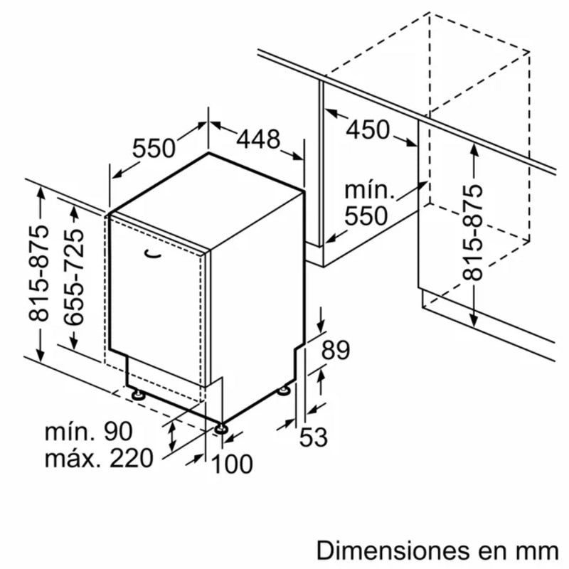 Lavavajillas Bosch Serie 2 totalmente integrable 45 cm