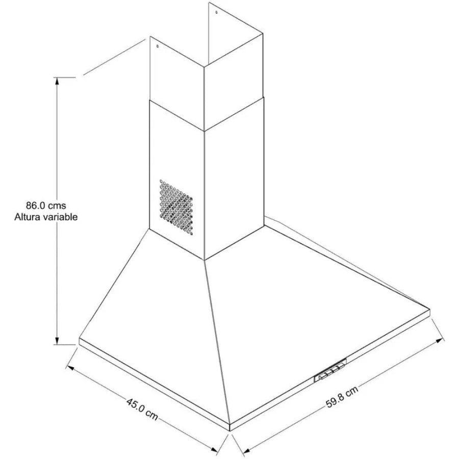 Campana Whirlpool de Pared 24" (60cm) Gris