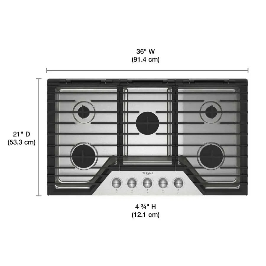 Encimera a Gas 5 Puestos Whirlpool 36"