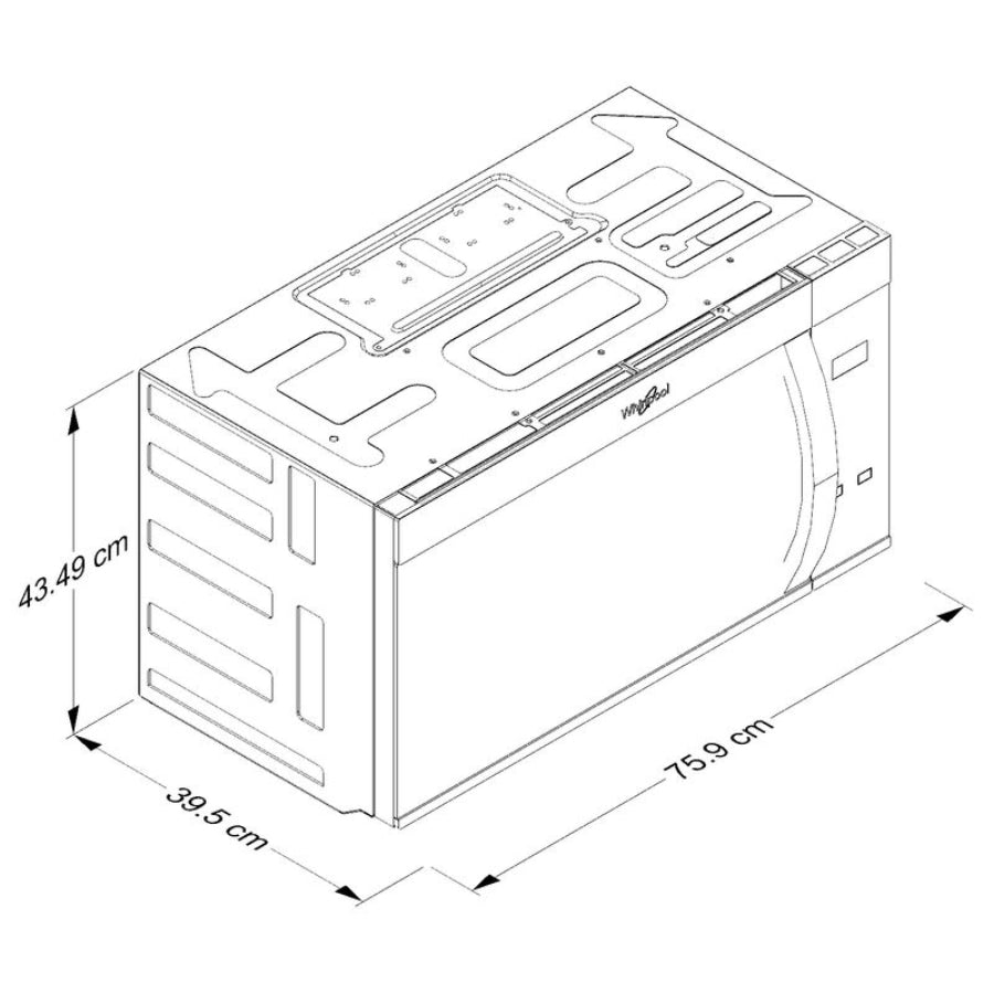 Microondas Con Campana y Funciones Automaticas Whirlpool 75cm Acabado Acero Inoxidable