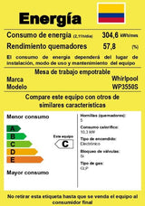 Cubierta a gas 86cm - Acero inoxidable