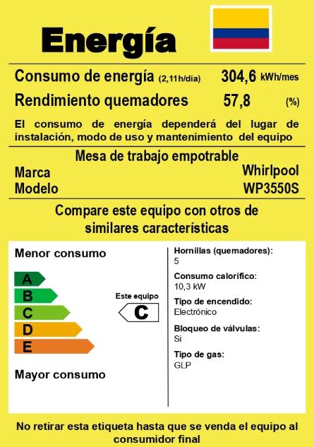 Cubierta a gas 86cm - Acero inoxidable