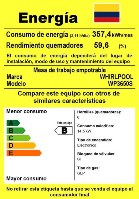 Estufa Whirlpool de Gas 86 cm