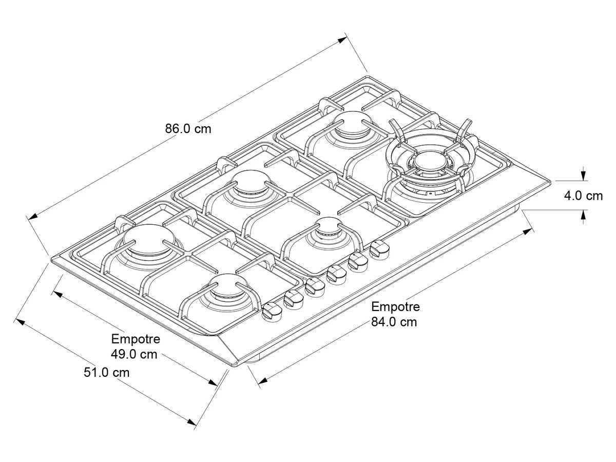 Estufa Whirlpool de Gas 86 cm