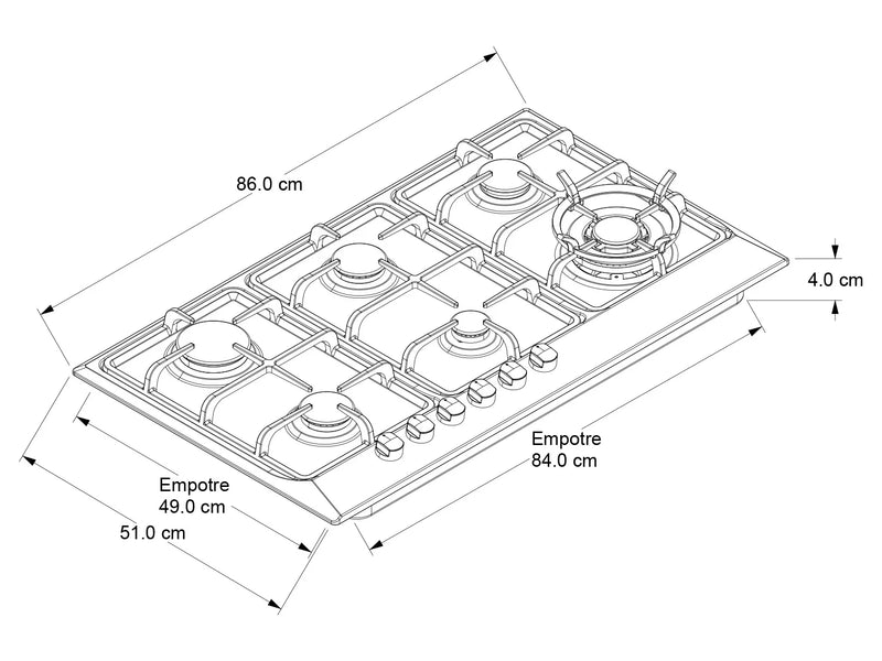 Estufa Whirlpool de Gas 86 cm
