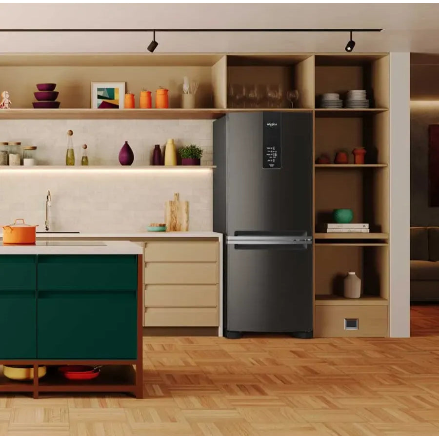 Nevera Congelador Interior Xpert Inverter Whirlpool Color Negro 450Lts