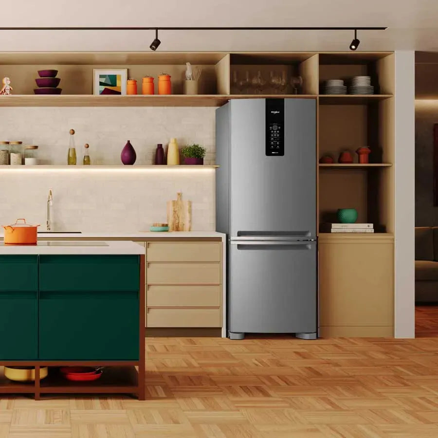 Nevera Congelador Interior Xpert Inverter Whirlpool Color Gris 450Lts