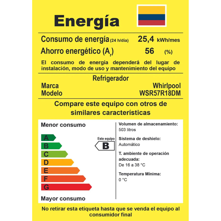 Refrigerador Sidekick Whirlpool Color Gris 503Lts