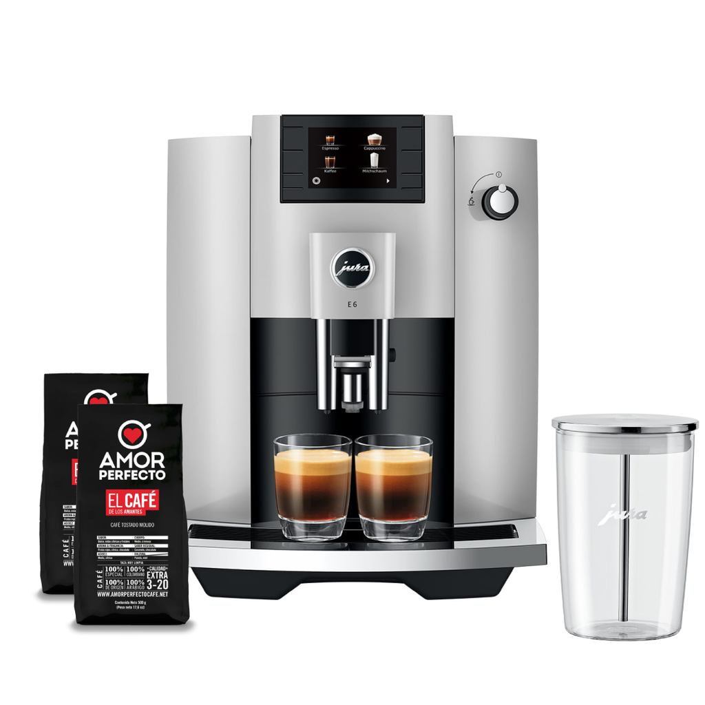 MAQUINA DE CAFÉ JURA E6 + RECIPIENTE EN VIDRIO 0,5 LITROS
