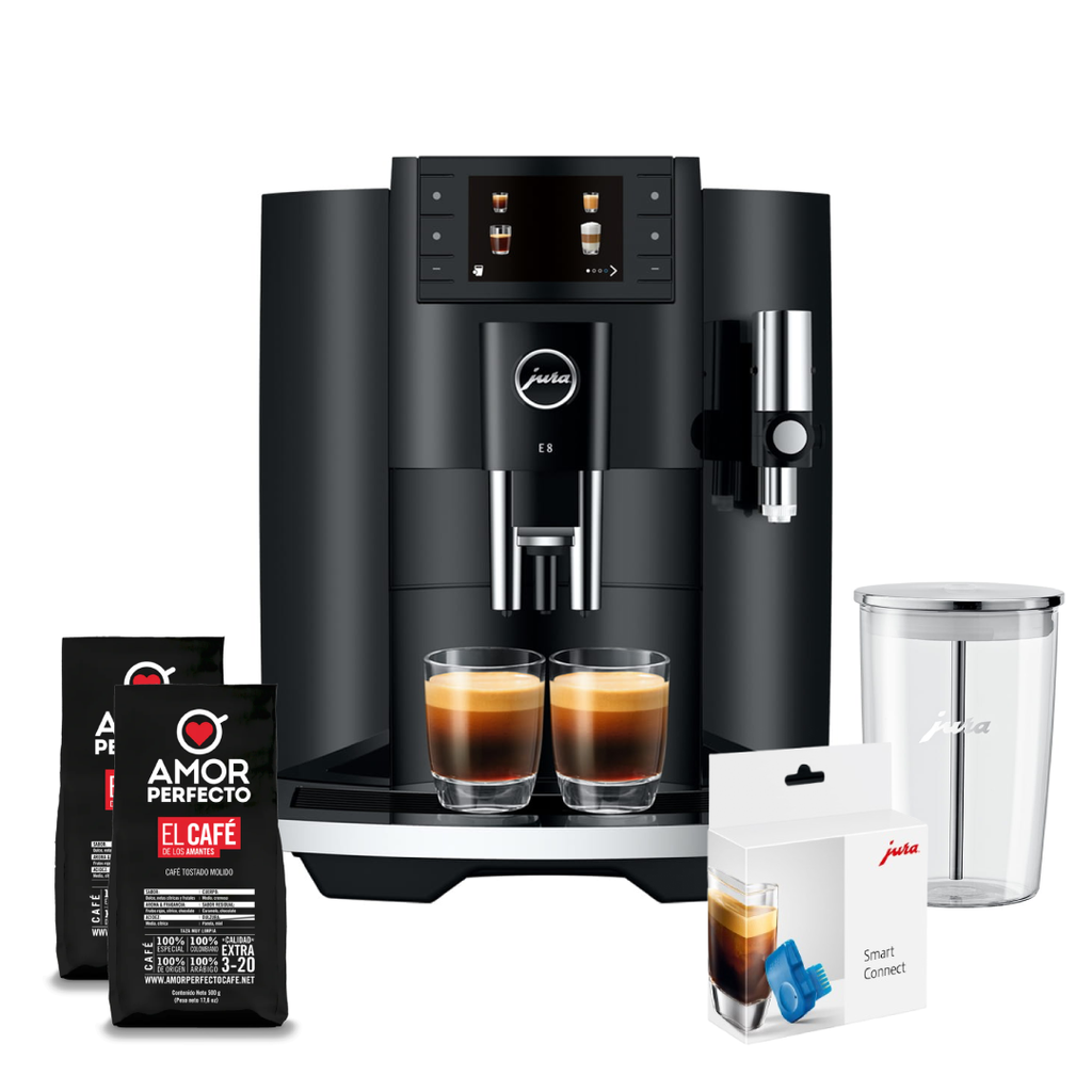 MAQUINA DE CAFE AUTOMATICA JURA E8 + RECIPIENTE EN VIDRIO 0,5 LITROS + SMART CONNECT