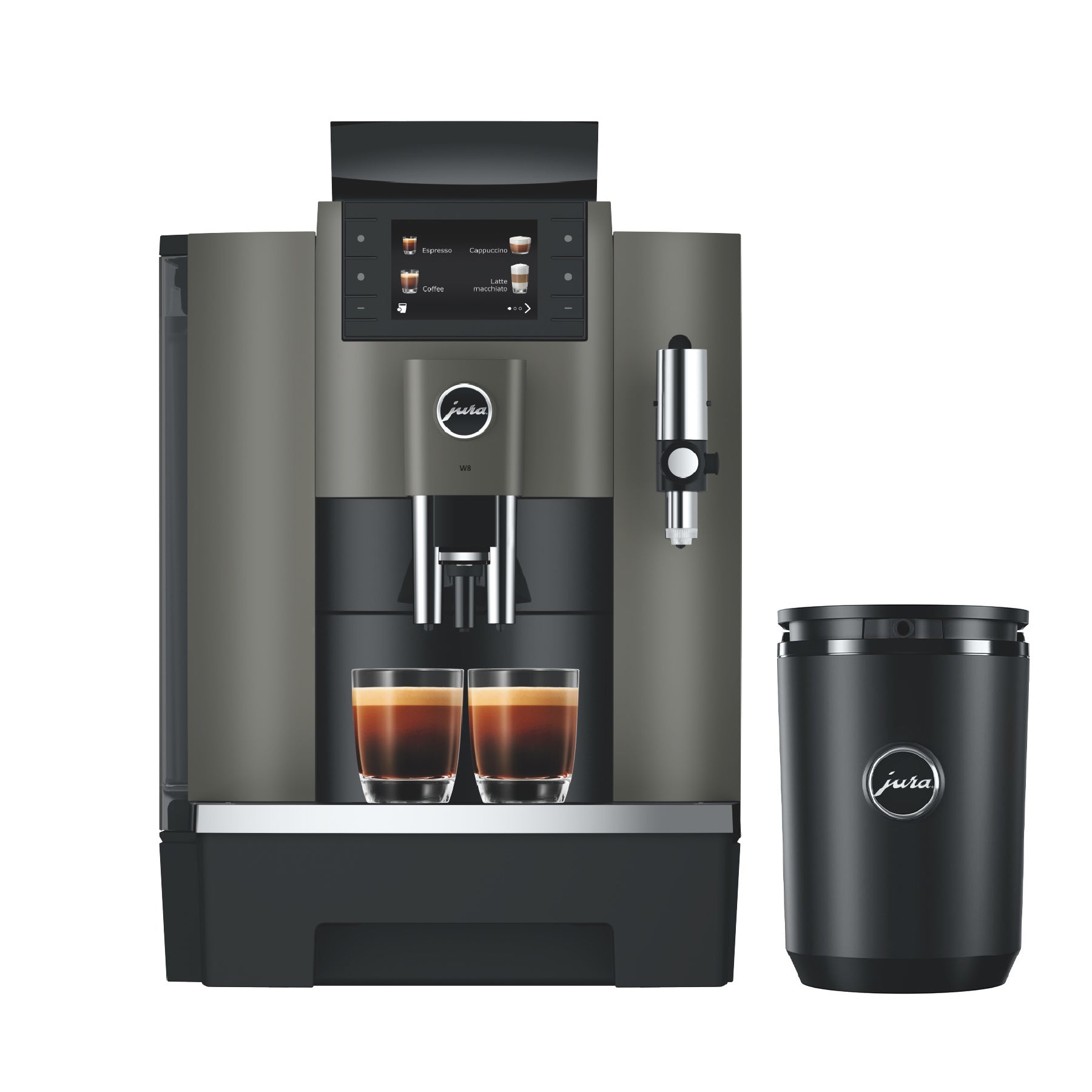 COMBO JURA, Maquina De Café W8 Color Acero Oscuro + Nevera Cool Control 0.6Lts