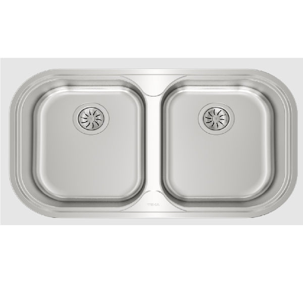 Stylo 2C Poceta Sobre Poner Doble, 83 Cm Mueble, A. Inox, Medidas: 830 X 485 Mm