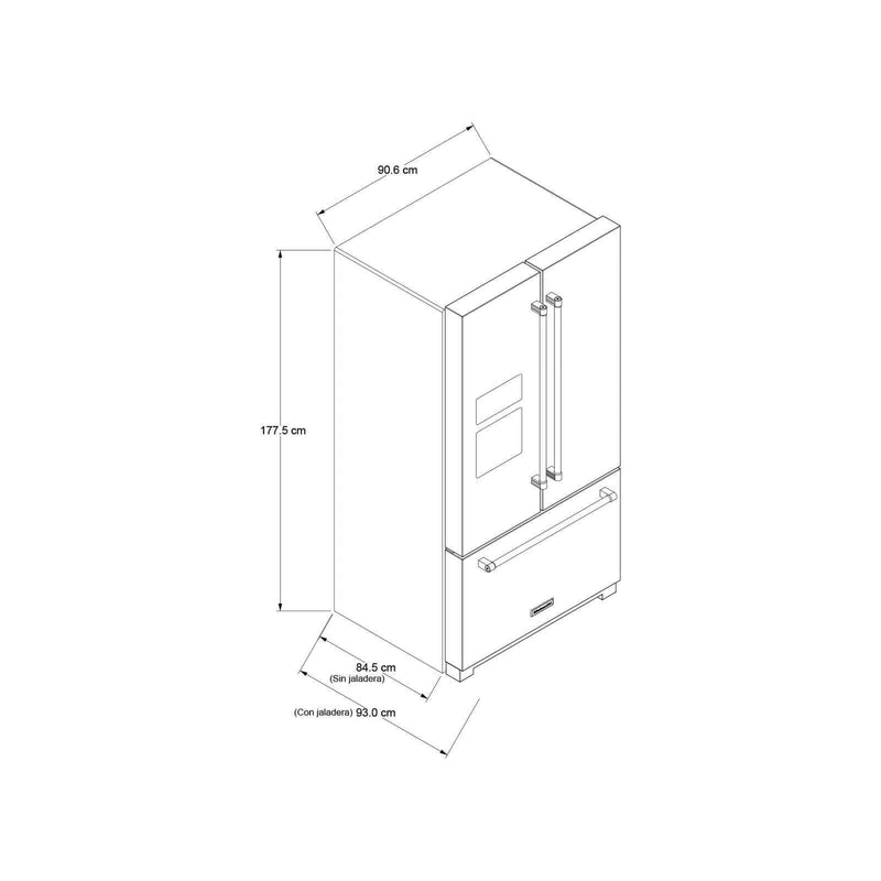 Nevecon KitchenAid French Door 763 L - Acero Inoxidable con Acabado PrintShield