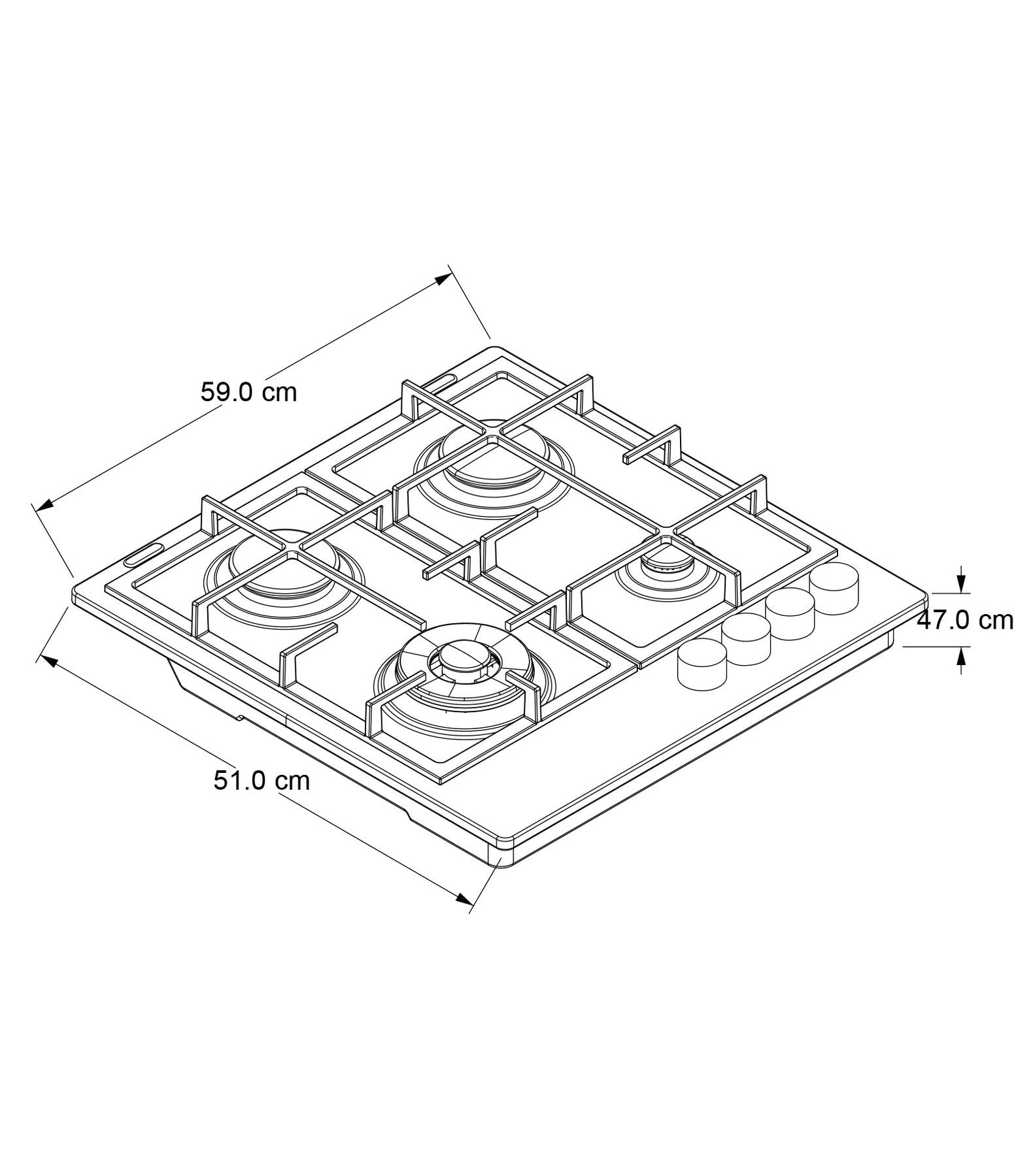 Cubierta Gas 61 Cms 4 Quemadores - Whirlpool - LACUISINEAPPLIANCES.CO