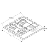 Cubierta Gas 61 Cms 4 Quemadores - Whirlpool - LACUISINEAPPLIANCES.CO