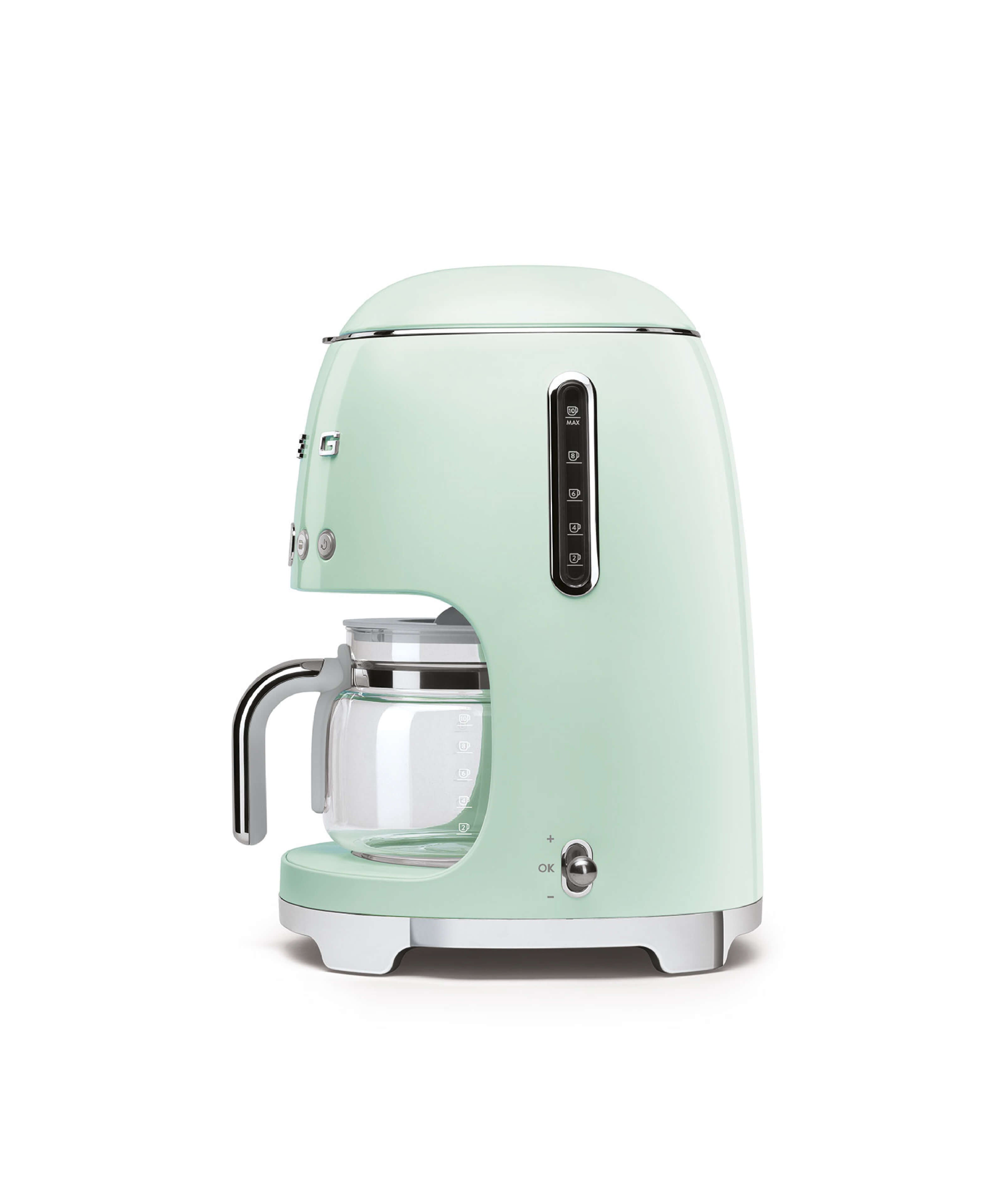 CAFETERA DE GOTEO 10 TAZAS COLOR VERDE PASTEL - SMEG - LACUISINEAPPLIANCES.CO