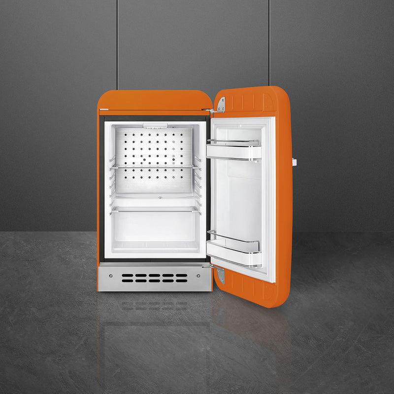 Mini-refrigerador estilo años 50, color naranja - LACUISINEAPPLIANCES.CO
