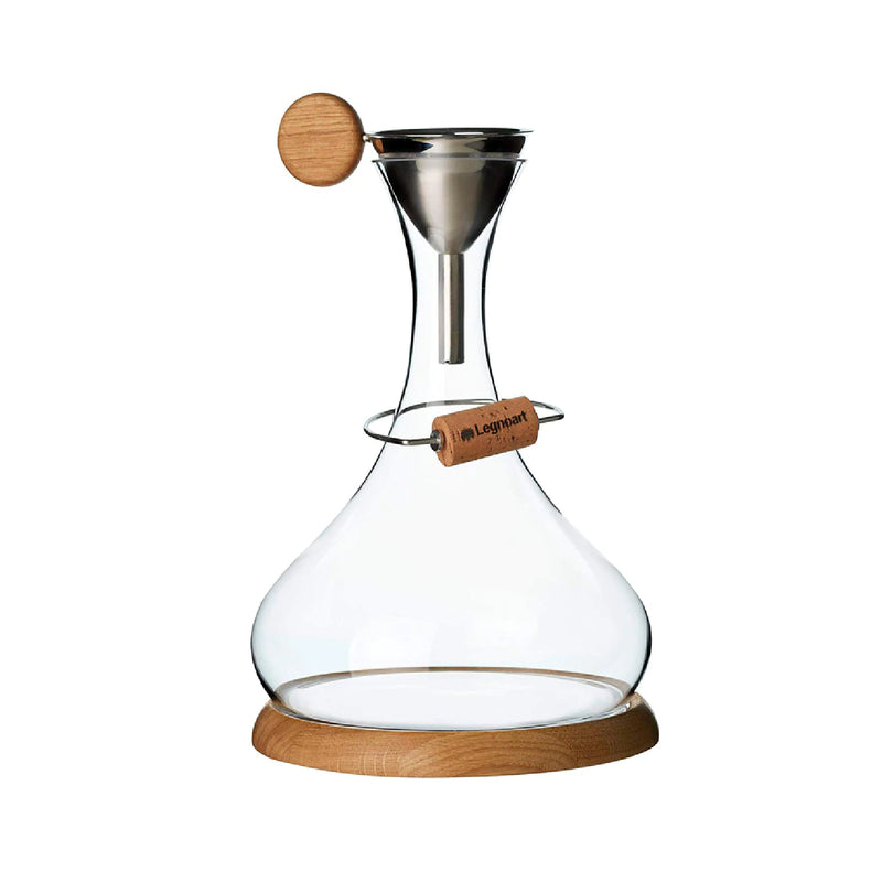 Juego de decantadores de cristal de vino Legnoart Langhe de 5 piezas - LACUISINEAPPLIANCES.CO