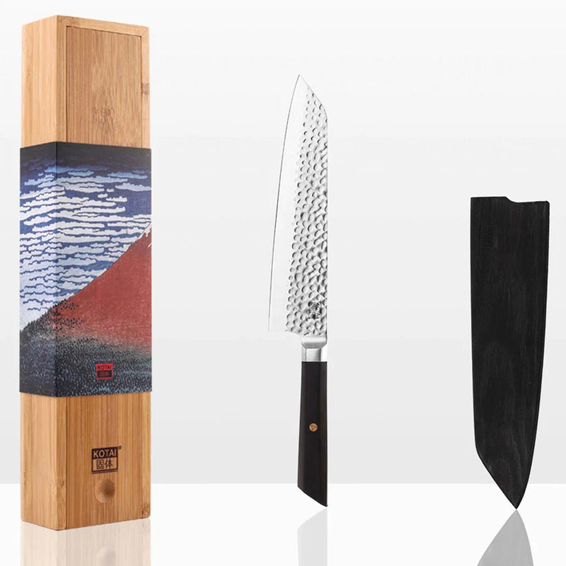 Kotai Bunka Kiritsuke cuchillo de chef de acero inoxidable con mango de madera de ébano, 8 pulgadas - LACUISINEAPPLIANCES.CO