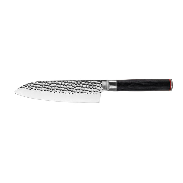 Kotai Bunka Santoku cuchillo de acero inoxidable con mango de madera de ébano, 6.6 pulgadas - LACUISINEAPPLIANCES.CO
